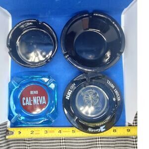 Lot of 4 casino ashtrays- Cal-Neva- Riverside- Harvey's(cracked)- International